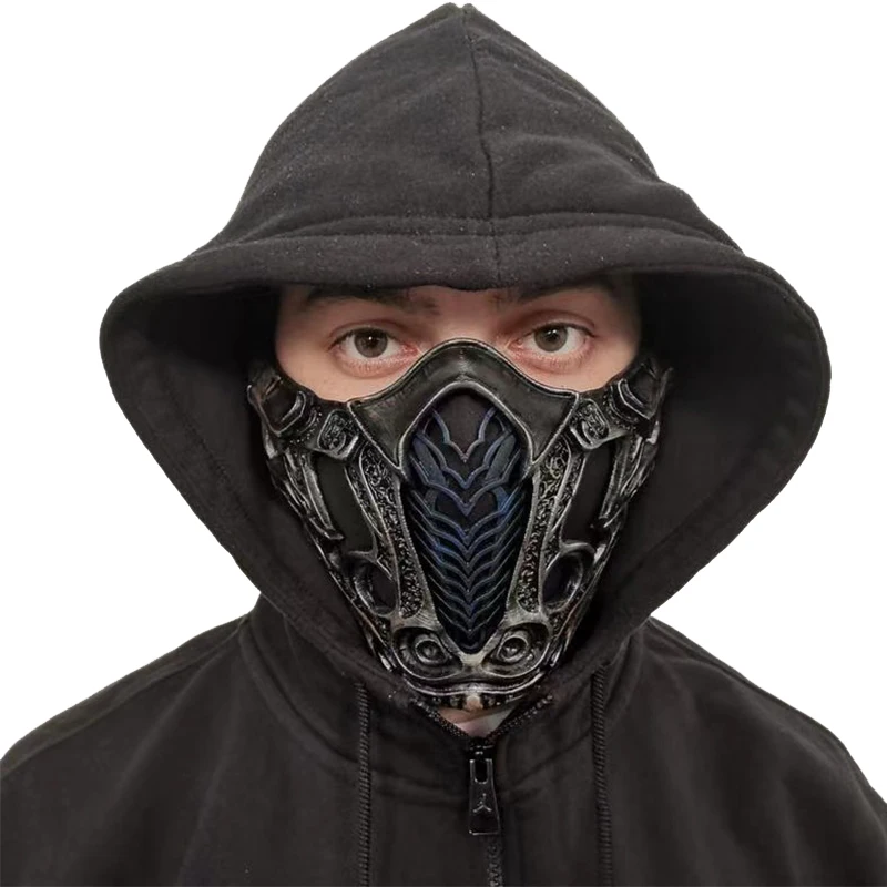 

Mortal Kombat Sub-Zero Cosplay Mask Halloween Party Adult Half Face Masks