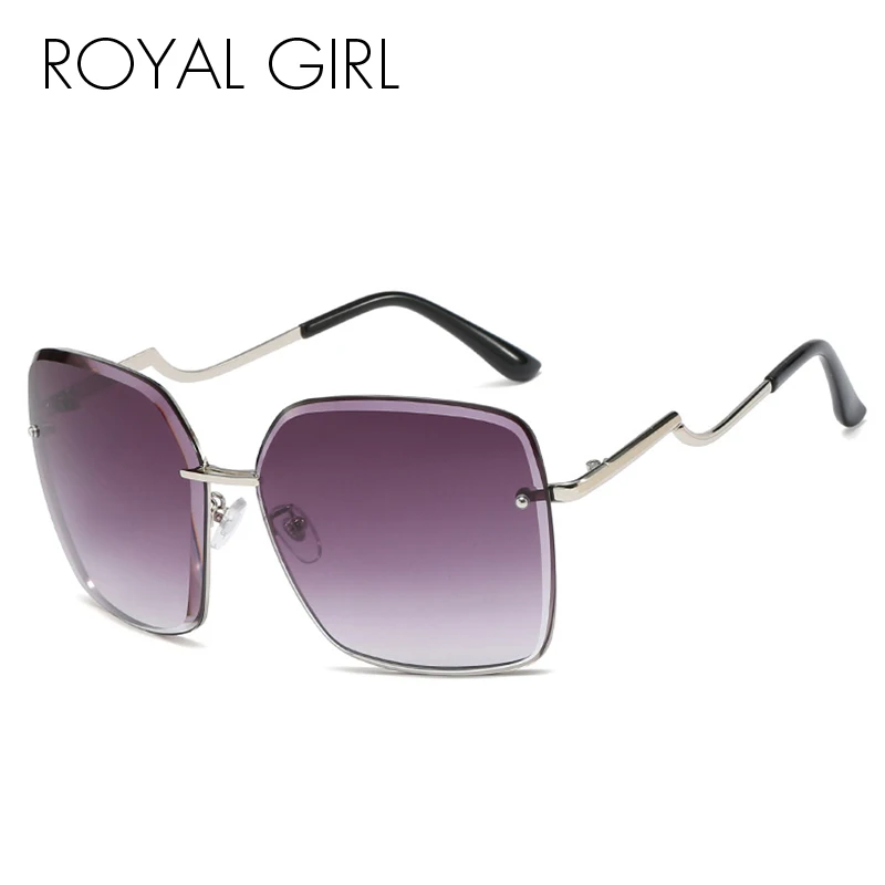 Солнцезащитные очки ROYAL GIRL квадратные без оправы для женщин роскошный бренд с