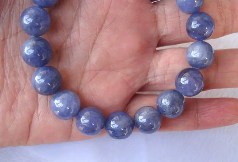 Free Shipping Natural Tanzanite Round 11.5mm Beads Bracelet Women Man Jewelry | Украшения и аксессуары