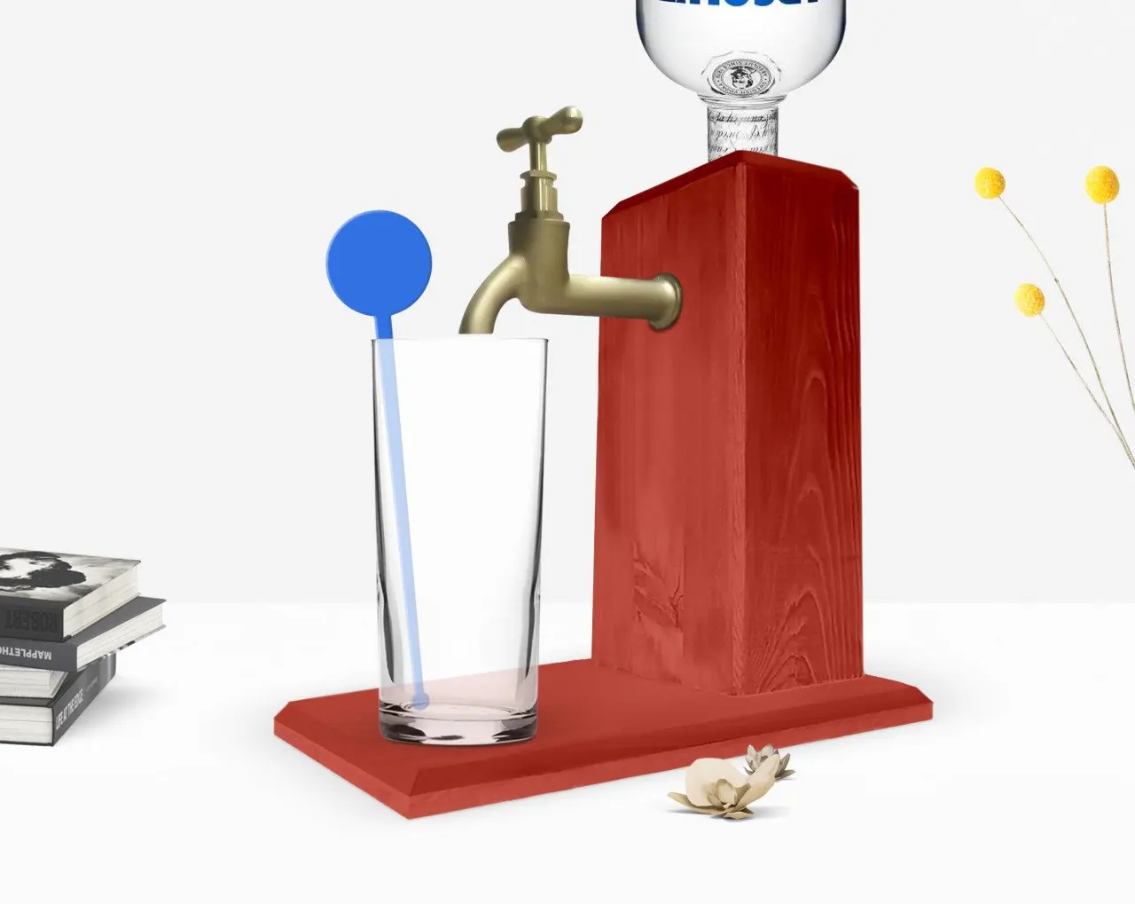 

BK Home Tap подставка для водки из натурального дерева-красная плитка
