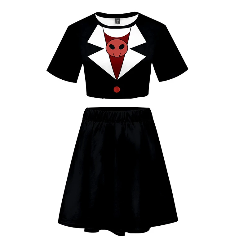 Костюм из футболки и юбки Hazbin аниме маскарадный костюм для отеля Charlie Alastor рубашка