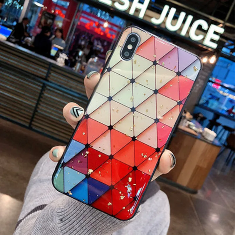 Чехол для телефона с сеткой iPhone 6 6s 7 8 X XS XR XSMAX Обложка блестками Золотая фольга