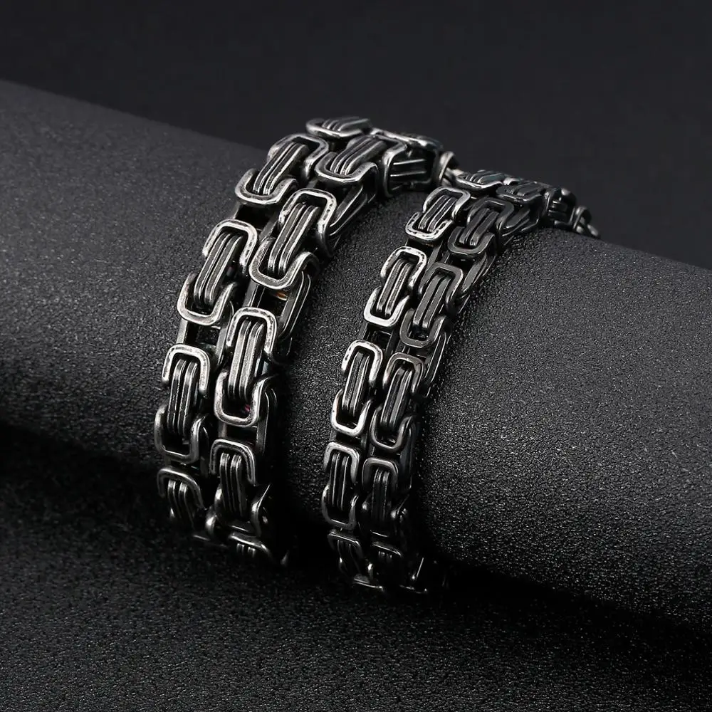 Fongten Punk Box Chain Black Necklace Stainless Steel Special Men Chokers Long Couple Necklaces Fashion Jewelry | Украшения и