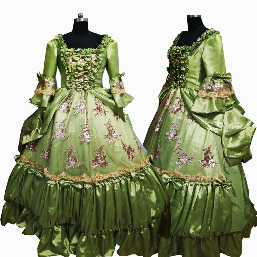 

2020 новые зеленые в викторианском стиле Хэллоуин Косплэй платье колониальный грузинский Средневековый Ренессанс Готический историческое п...