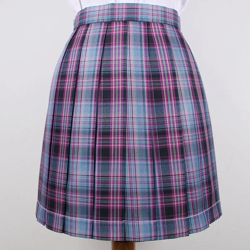 

2020 S-XL High Waist A-Line Women Skirt Striped Stitching Sailor Pleated Skirt Elastic Waist Sweet Girls Dance Skirt Plaid Skirt