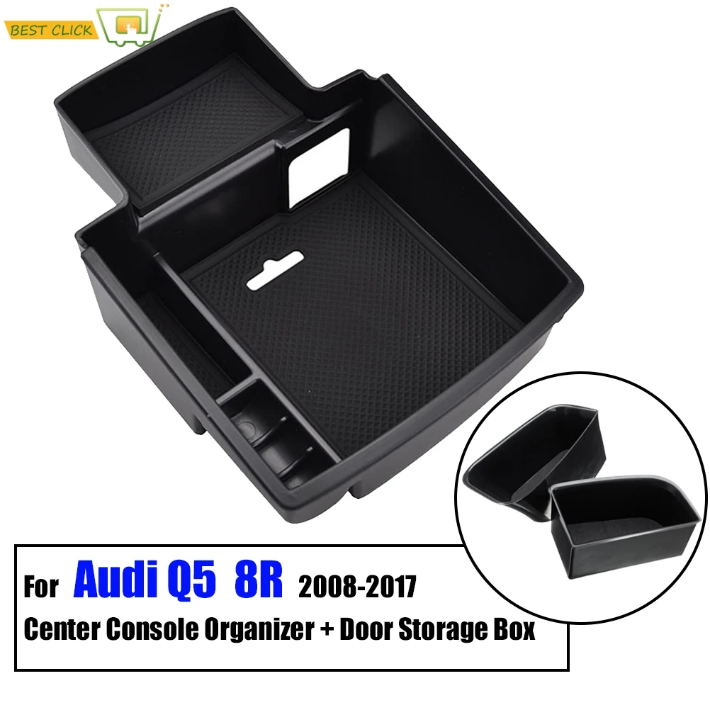 

Подлокотник и боковой ящик для хранения дверей для Audi Q5 8R, органайзер для центральной консоли, ручка, карманные автомобильные аксессуары ...