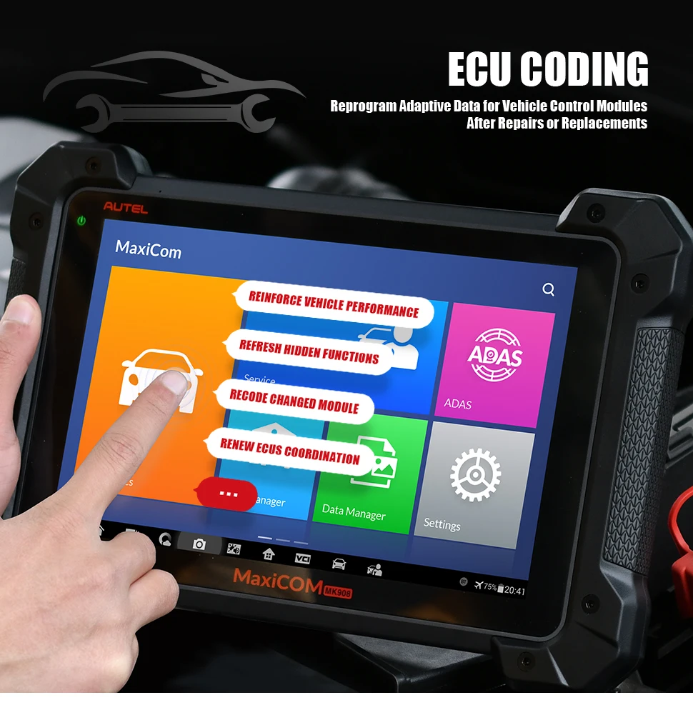 Autel MaxiCOM MK908P диагностический инструмент автомобильный OBD OBD2 сканер ECU кодирование J2534 ECU программирование pk Maxisys Pro Elite автомобильные инструменты