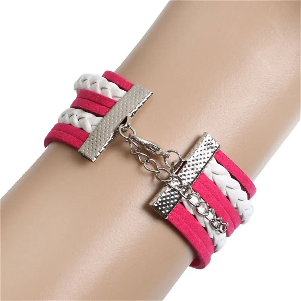 Винтажные мужские и женские браслеты-шармы из искусственной кожи модная