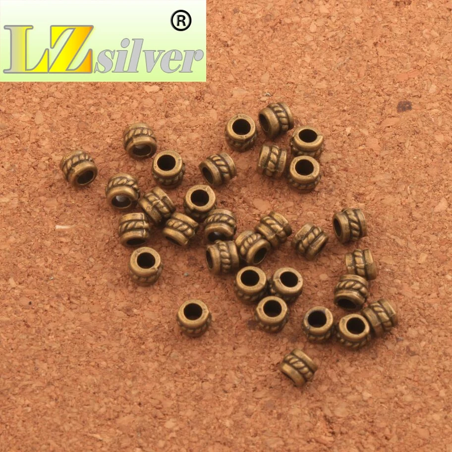 Rope Curved Tube Beads 4.8x3.9mm 1000PCS zinc alloy Bronze Spacers Jewelry Findings DIY L526