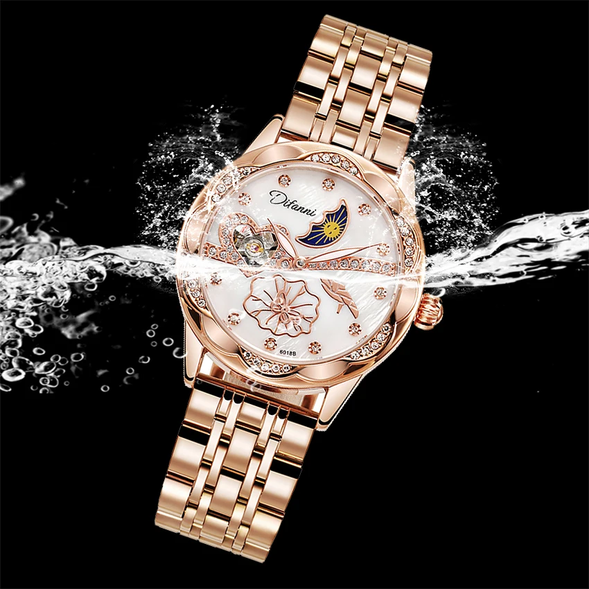 механические часы женск Женские Механические наручные с сапфировым стеклом и