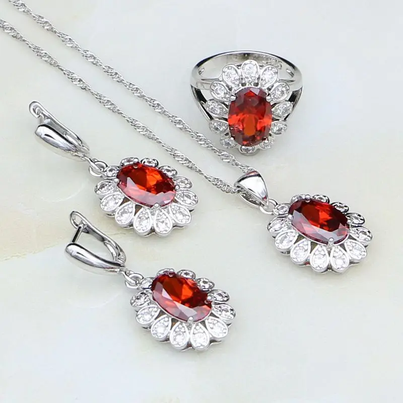 Женский ювелирный комплект из колье серёг и кольца серебра 925 пробы | Украшения