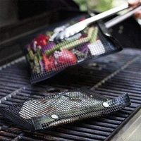 high temperature resistant barbecue bag reusable grilling mesh bags non stick barbecue bag for electric gas charcoal grill