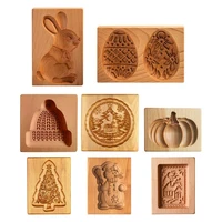 wooden cookie mold cutter 3d cookie moulds press embossing baking mold diy christmas biscuit mould cake decor baking tools