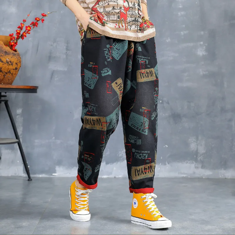 Max LuLu модные корейские женские осенние панк уличные женские эластичные брюки с принтом повседневные женские шаровары большого размера