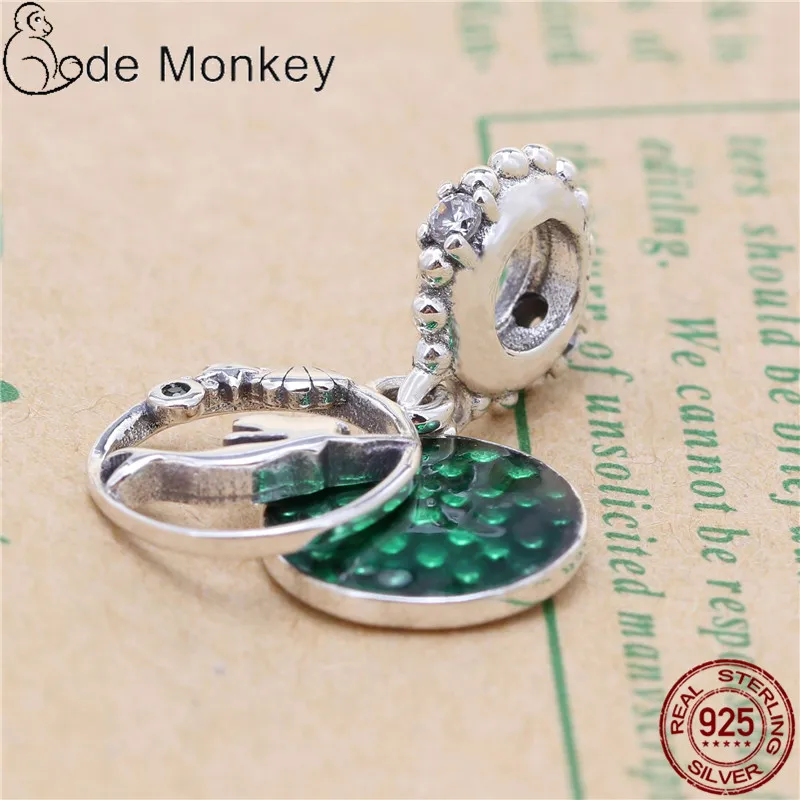 CodeMonkey хит продаж 100% настоящая 925 пробы серебро Русалочка бусины подвески