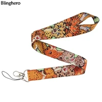 blinghero leopard print lanyards cartoon cute lanyard for keys phone id badge animal neck strap hang rope lanyards bh0191