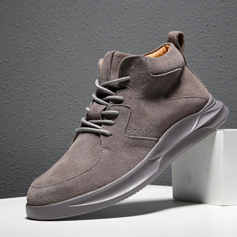 

New 2019 Autumn Early WInter Shoes Men Boots Genuine Leather Footwear Casual Men Sneakers Cool Fashion Young Man Shoes A1886