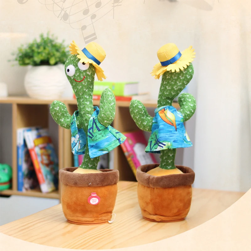 Juguete de peluche de Cactus, canto el&eacute;ctrico, 120 canciones, baile y torsi&oacute;n, grabaci&oacute;n luminosa, aprendizaje de hablar, juguete de peluche-3