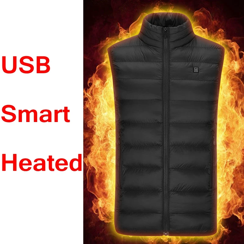 Зимняя уличная куртка мужской жилет с электрическим подогревом USB зимняя теплая