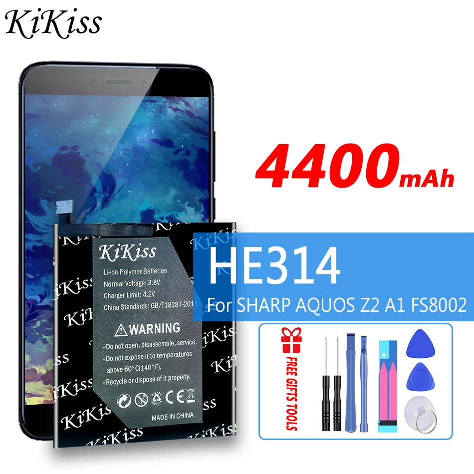 

4400mAh KiKiss Rechargeable Battery HE314 for SHARP AQUOS Z2 A1 FS8002 Mobile Phpne Batteries HE 314 HE-314