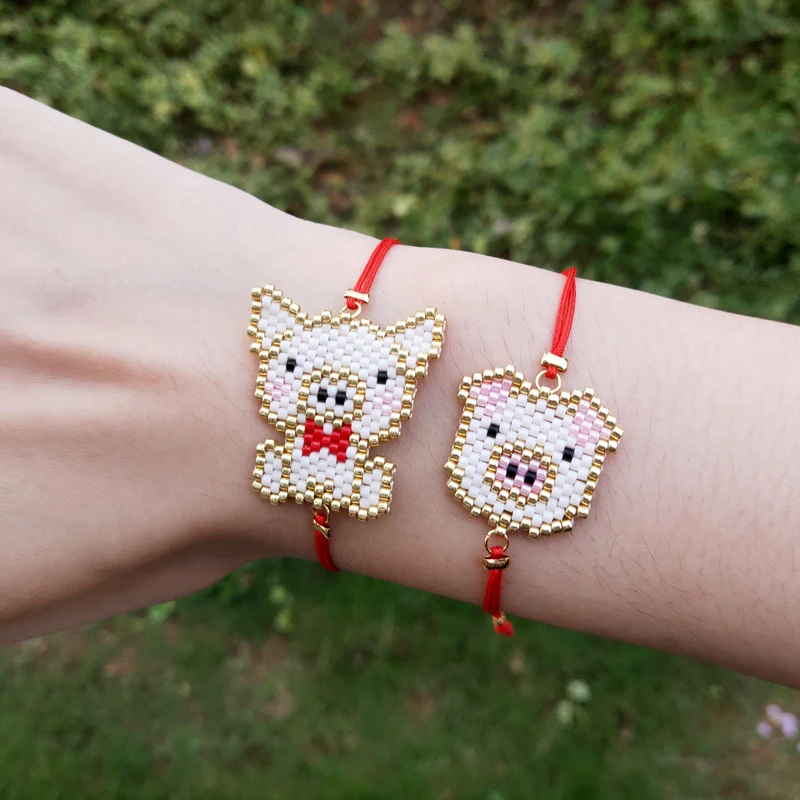 FAIRYWOO Miyuki браслет для женщин милая Подвеска со свиньей заполнения ювелирные
