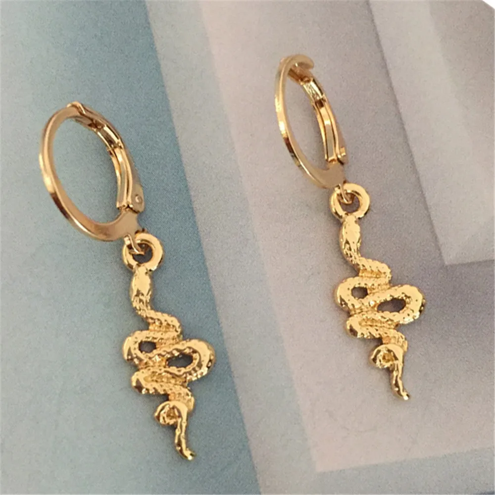 Новое поступление очаровательные серьги кольца в виде животных милые золотого