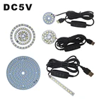 DC5V СВЕТОДИОДНЫЕ Чипы с регулируемой яркостью 5730 SMD Светодиодная лампа 5 Вт 6 Вт 10 Вт светильник ные бусины белый теплый белый свет DIY Регулируемая светодиодный ная лампа USB диммер