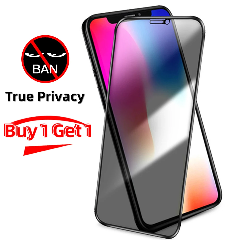 Защита для экрана закаленное стекло iPhone SE 2020 11 ProMax XR XS 8 7 Plus 6S 6 анти шпионская