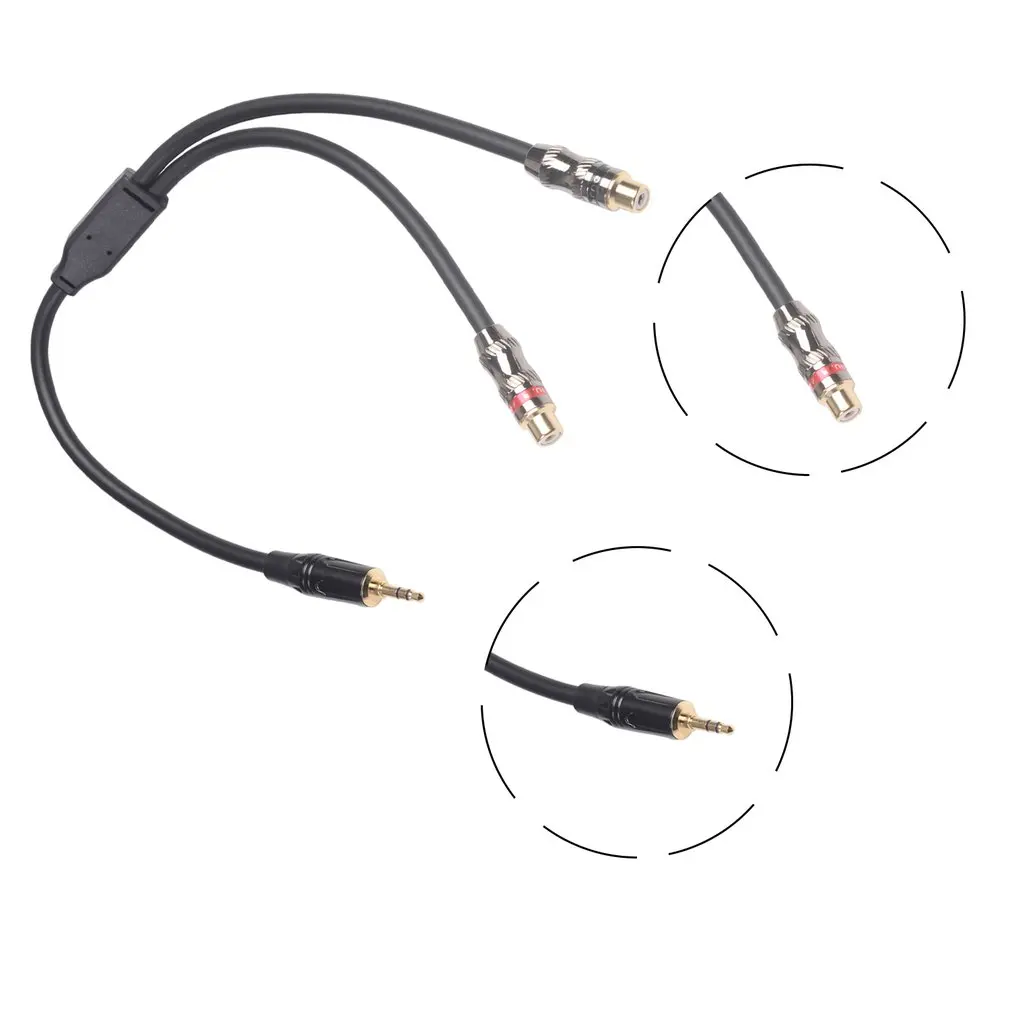 

Male To 2rca Female Audio Cable Gold-plated Video Line Camera Audio Cable Adapter Durable Female Cable
