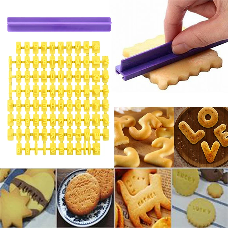 

1PC Baking Mould Biscuit Cutter Cake Number Alphabet Letter Cookie Press Stamp Embosser Cutter Molds Home Kitchen Cake Tools