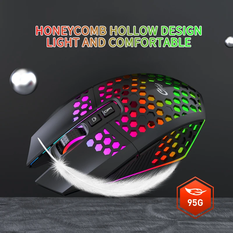 

X801 Honeycomb Hollow Professional Gamer Gaming Mouse Ergonomically Designed USB Wireless RGB Gaming Mouse For Laptop PC