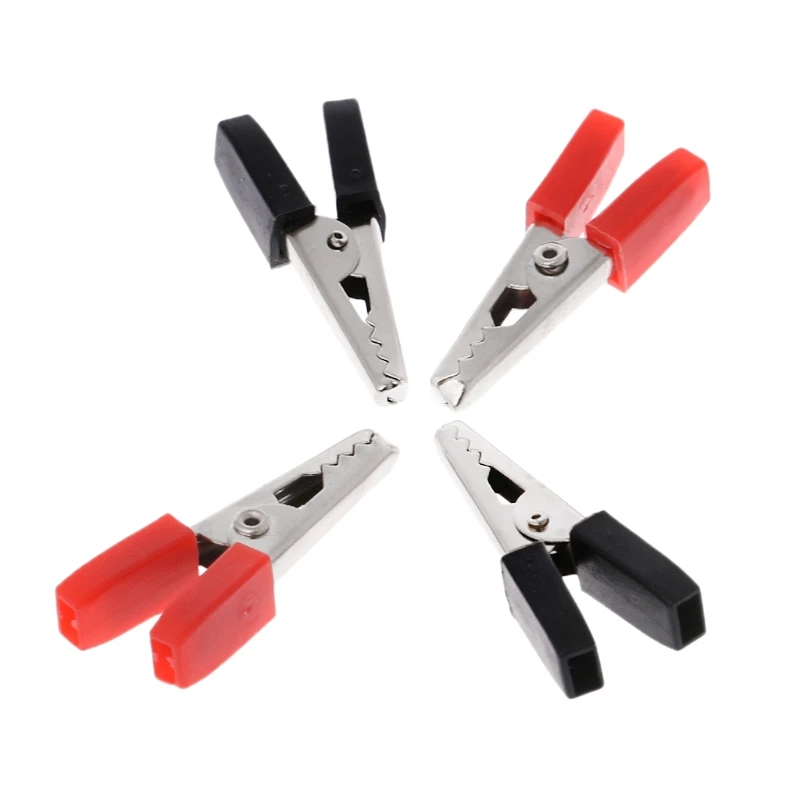 Y8AA 10X 34 мм крокодил ручки с изоляцией красный/черный провод Тесты зажимы|Щипковые