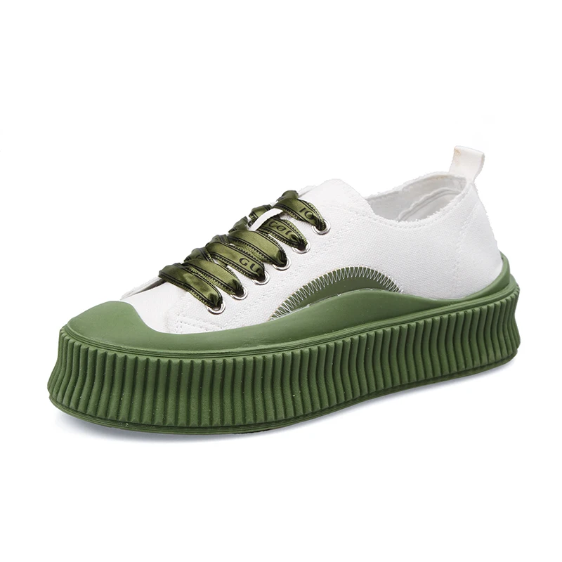

Canvas Shoes For Women 2022 New Platform Sneakers Woman Fashion Round Toe Lace Up Travel Shoe Women's Flat Running Sneaker