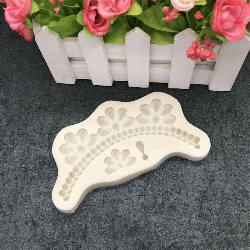 

New Cute Pearl String Resin Fondant Silicone Mold for DIY Pastry Cupcake Cake Dessert Plaster Lace Decoration Baking Kitchen