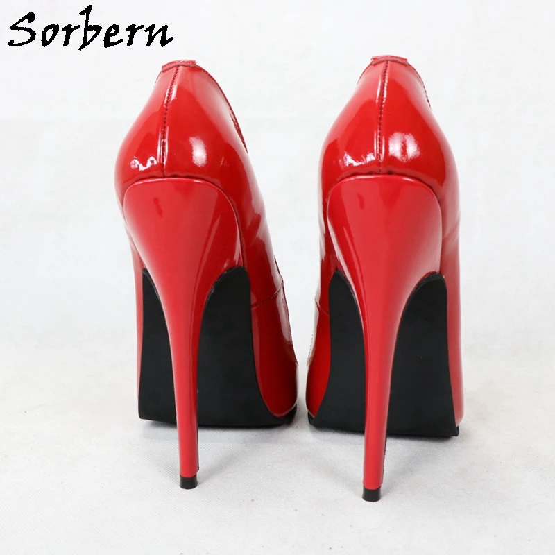 Sorbern Sexy Round Toe Women Pump Shoes Genuine Leather Stilettos High Heel 16Cm 14Cm Slip On Female Shoes Custom Colors
