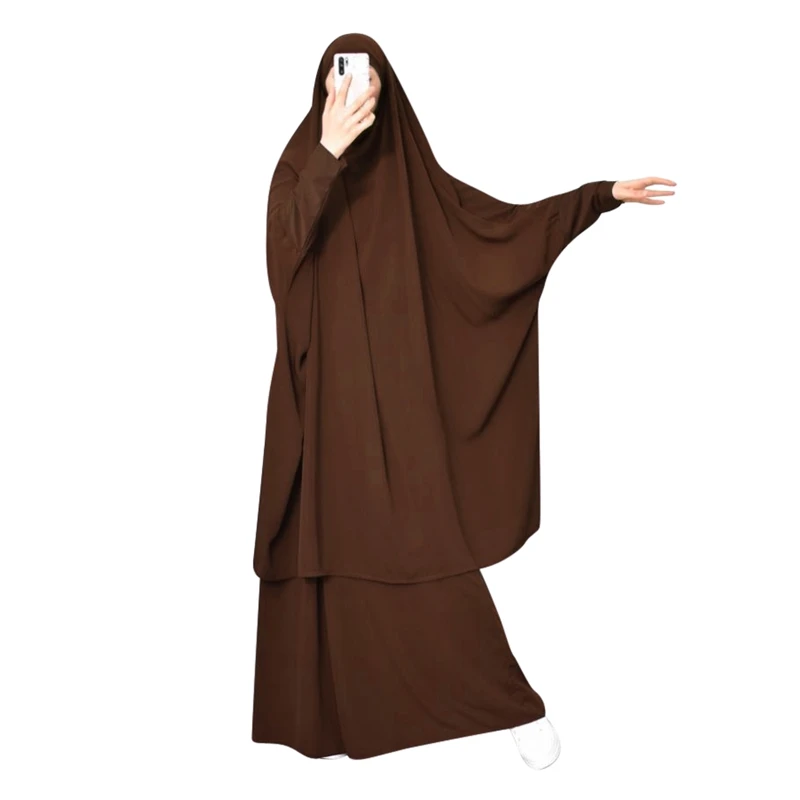 Мусульманское платье-хиджаб с капюшоном для женщин из двух частей молитвенная