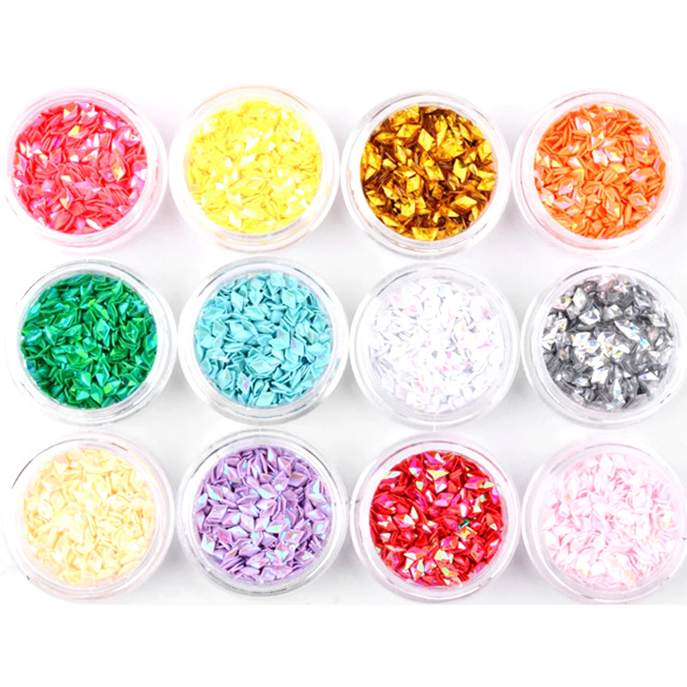 3d наклейки для ногтей 12 коробок яркие блестки ногтевого дизайна | Красота и