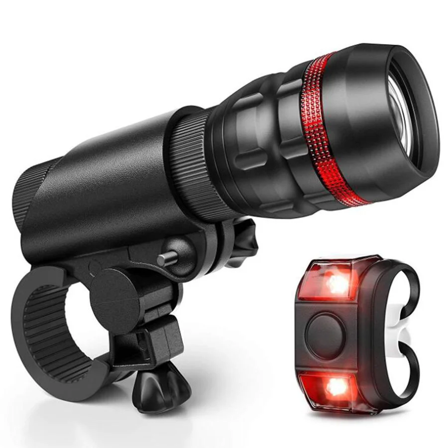 

Bicycle Headlights Taillights Set 3 Modes Waterproof Flashlight Tailight Warning Light For Mountain Bicycles Road Bikes Riding
