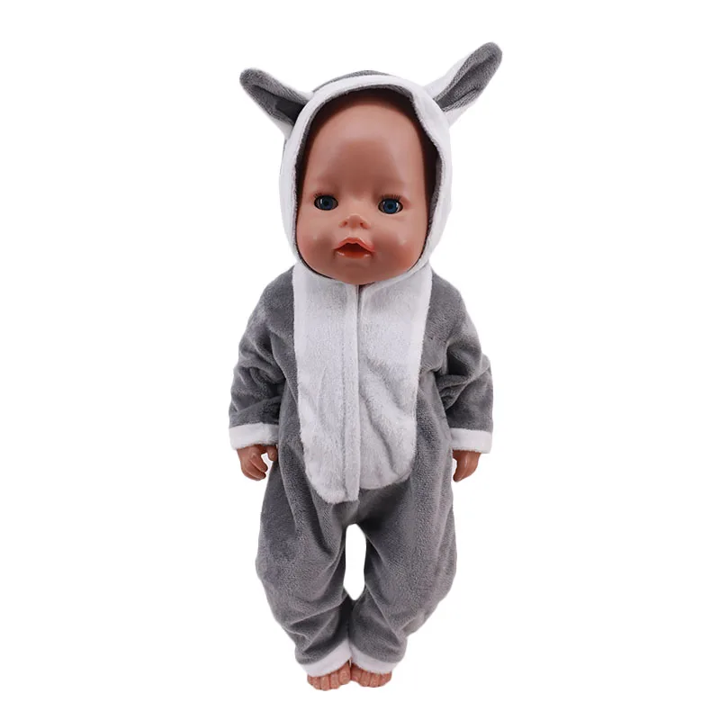 Плюшевые пижамы в виде животных строительная одежда для 18-дюймовых американских