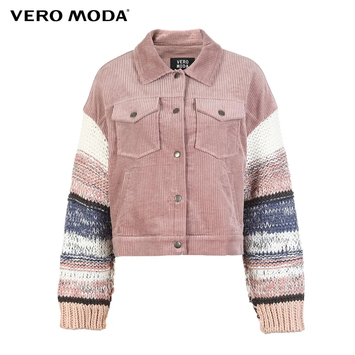 Vero Moda женский уличный стиль Вельветовая вязаная куртка с рукавами | 319117501