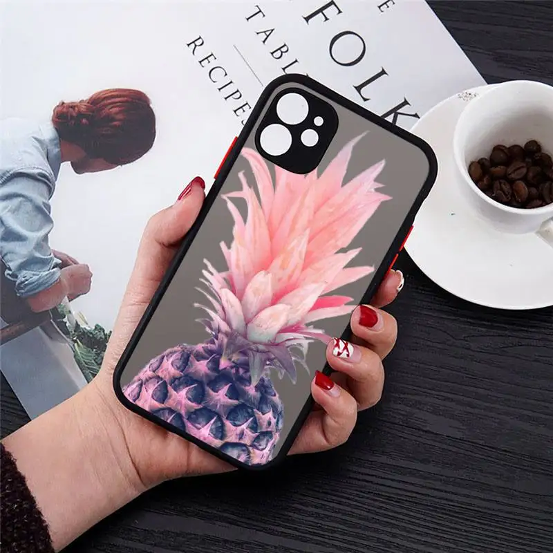 

pineapple Phone Case matte transparent For black iPhone 7 8 x xs xr 11 12 pro plus max mini Clear Funda