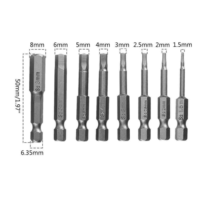 

1 Set Hexagonal Shank, Alloy Steel Screwdriver Bit Commonly Used Lengthen Screw Driver Bits Set 8Pc R7UB