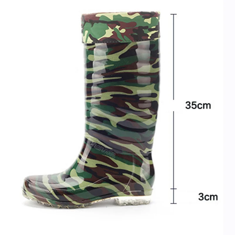 Сапоги для рыбалки с бархатной подкладкой камуфляжные высокие сапоги