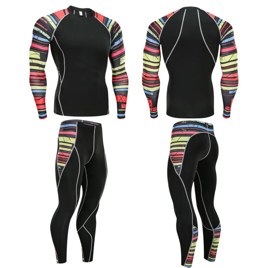 Men's Compression Sportswear Suits Gym Tights Training Clothes Workout Jogging Sports Set Running Rashguard Tracksuit For Men