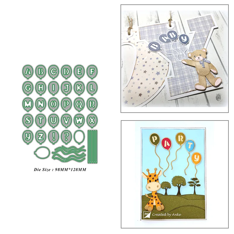 

English Alphabet Balloons Metal Cutting Dies for DIY Scrapbook Album Paper Card Decoration Crafts Embossing 2021 New Dies