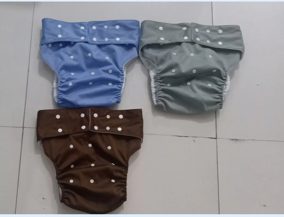 Waterproof Teen  Adult cloth diaper Nappy nappies double snaps diapers 10 sets (1pcs nappy+1pc insert) Free Shipping