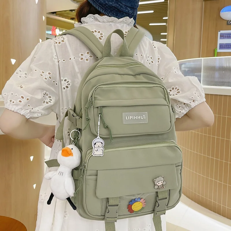 

Водонепроницаемый нейлоновый женский рюкзак DCIMOR, прозрачная дорожная сумка с несколькими карманами, школьный портфель с пряжкой для девуш...