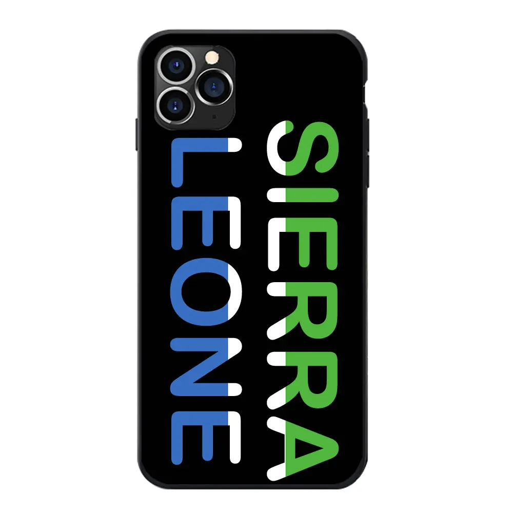 Чехлы для телефонов из мягкого ТПУ с флагом SierraLeone iPhone 6 7 8 S XR X Plus 11 Pro Max|Бамперы| |