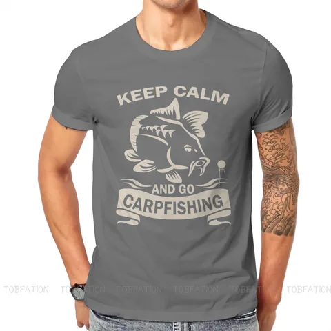 Футболка с надписью Keep Calm And Go, уникальная футболка для ловли карпа и рыбалки, Повседневная футболка стандартного размера, новинка для мужчин и женщин