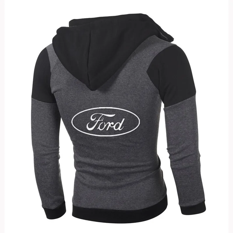 

For Ford Hoodie Sweatshirt Jacket Men Fashion for Ford Logo Zipper Hoodie Cotton Double Zipper Sweatshirt Coat Outerwear W
